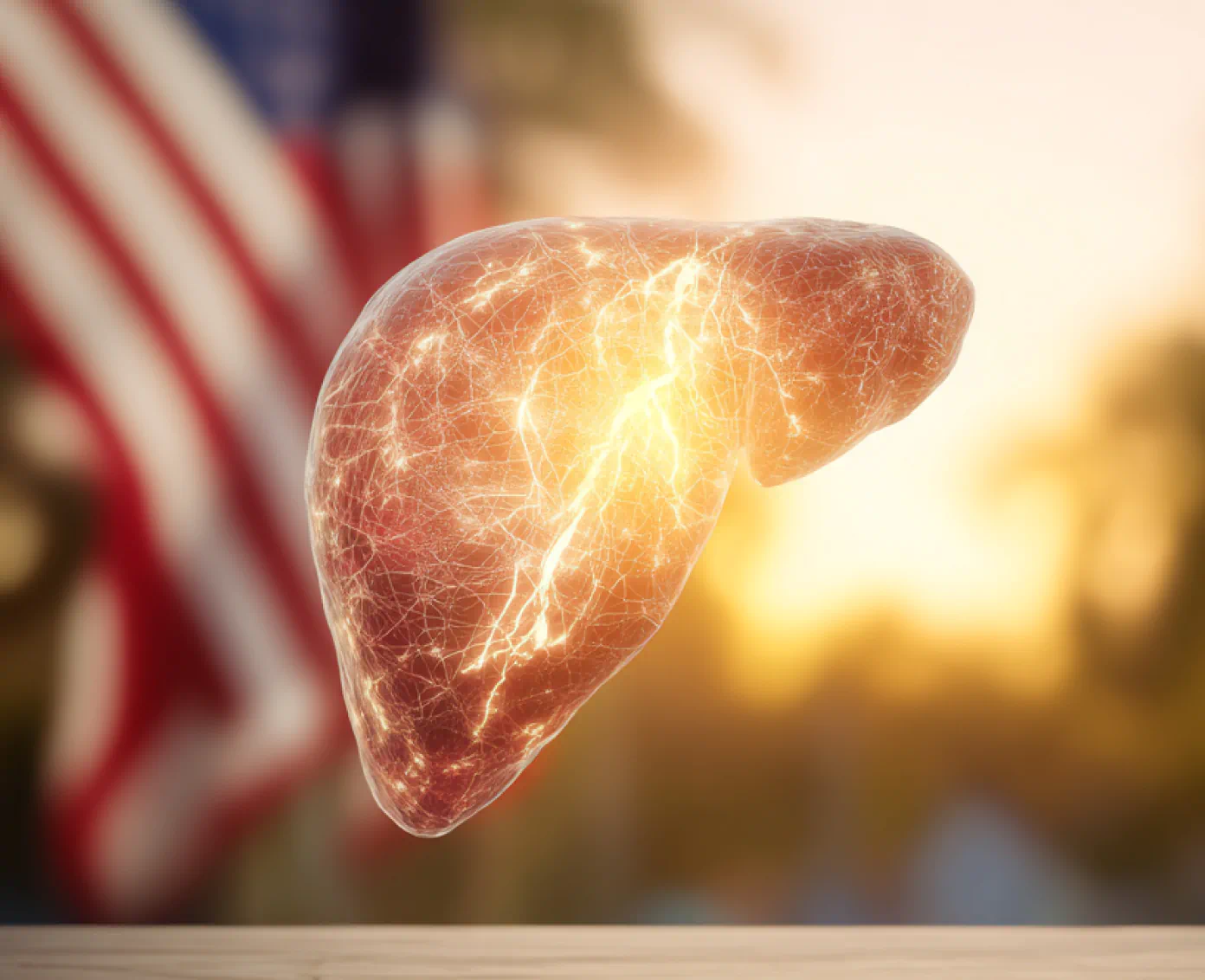 Hands forming shield around glowing liver, symbolizing liver protection